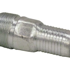 ZINC PLATED COMBINATION NIPPLE 1-1/4 INCH NPT X 1-1/4 INCH HOSE BARB