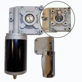 Electrical Tarp Motor 600 Watt, 50:1 - 0.8HP W / Chrome Cover, Ratio 50:1 Slim style Gear Box, 12 Volt 40Amps
