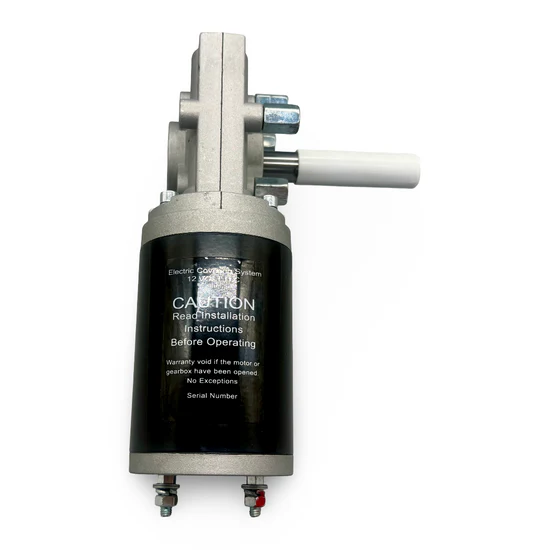 Electrical Tarp Motor 600 Watt, 50:1 - 0.8HP W / Chrome Cover, Ratio 50:1 Slim style Gear Box, 12 Volt 40Amps - Image 3