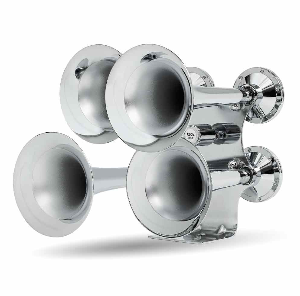4 Bell Air Powered Train Horn – 140-145 Decibels | Chrome Plated Zinc Alloy - Image 2