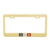 USA License Plate Frame Brass