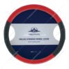 18" Carbon Fiber Pattern Steering Wheel Cover - Red Stitching-UP