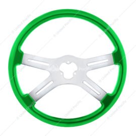 18" Vibrant Color 4 Spoke Steering Wheel - Candy Apple Green - UP