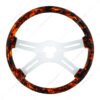 18" Flame Steering Wheel With Hydro-dip Finish Wood - 4 Spoke-UP