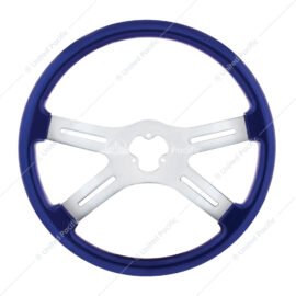 18" Vibrant Color 4 Spoke Steering Wheel - Indigo Blue - UP