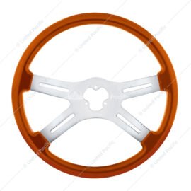 18" Vibrant Color 4 Spoke Steering Wheel - Cadmium Orange - UP