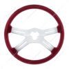 18" Vibrant Color 4 Spoke Steering Wheel - Candy Red - UP
