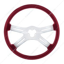 18" Vibrant Color 4 Spoke Steering Wheel - Candy Red - UP