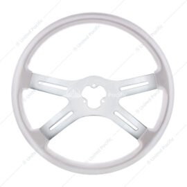 18" Vibrant Color 4 Spoke Steering Wheel - Liquid Silver - UP