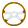 18" Vibrant Color 4 Spoke Steering Wheel - Electric Yellow-UP