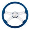18" 4 Spoke Steering Wheel With Color Matching Horn Bezel - Electric Blue - UP