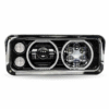 Universal LED Projector Headlight Assembly with Glow Position Halos & Marker LEDs – Black (Passenger Side)