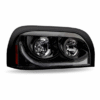 FTL. Century Halogen Projector Headlight Assembly with LED Glow Position, Turn & Marker Accent – Black (Passenger Side)